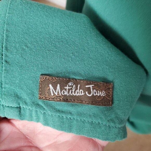 Matilda Jane Maxi Dress Womens Small Green Sleeveless Rayon Comfy Long Crochet - Picture 11 of 16